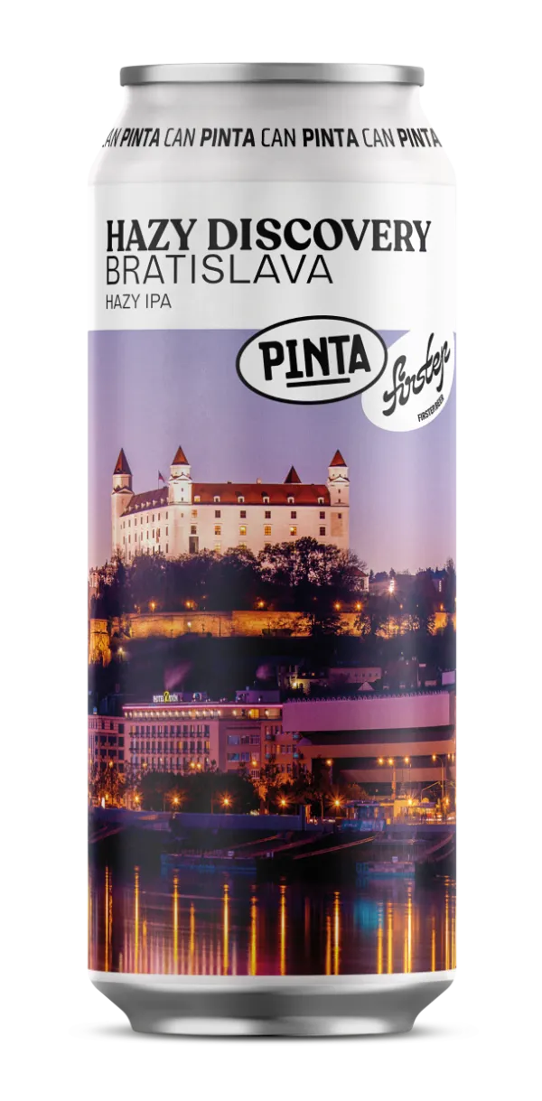 Pinta Hazy Discovery Bratislava pivo 500 ml hazy IPA