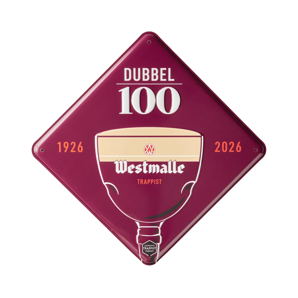 Westmalle Dubbel cedule 100 let hliník 30 cm