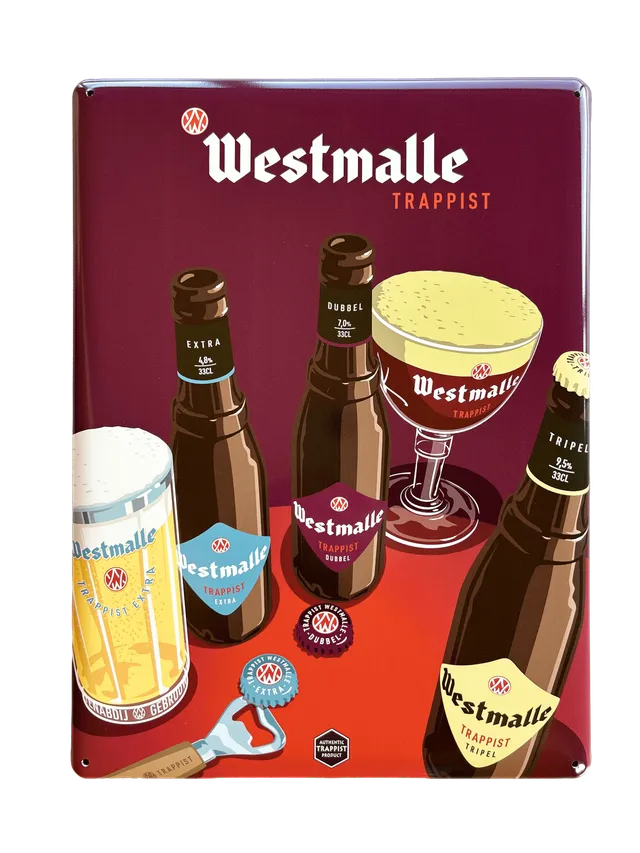 Westmalle reklamní cedule plechová 40x30 kalich
