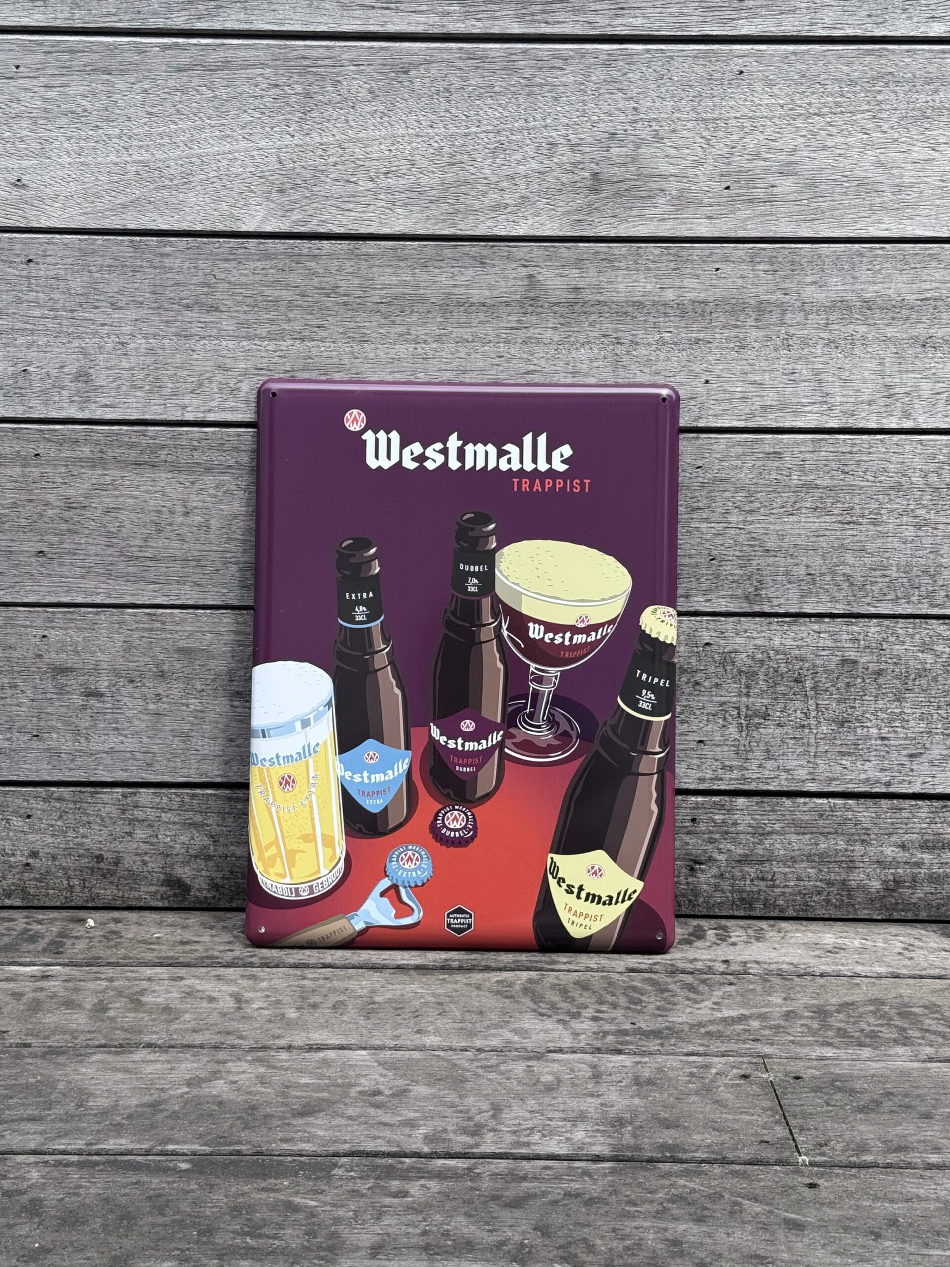 Westmalle reklamní cedule plechová 40x30 kalich