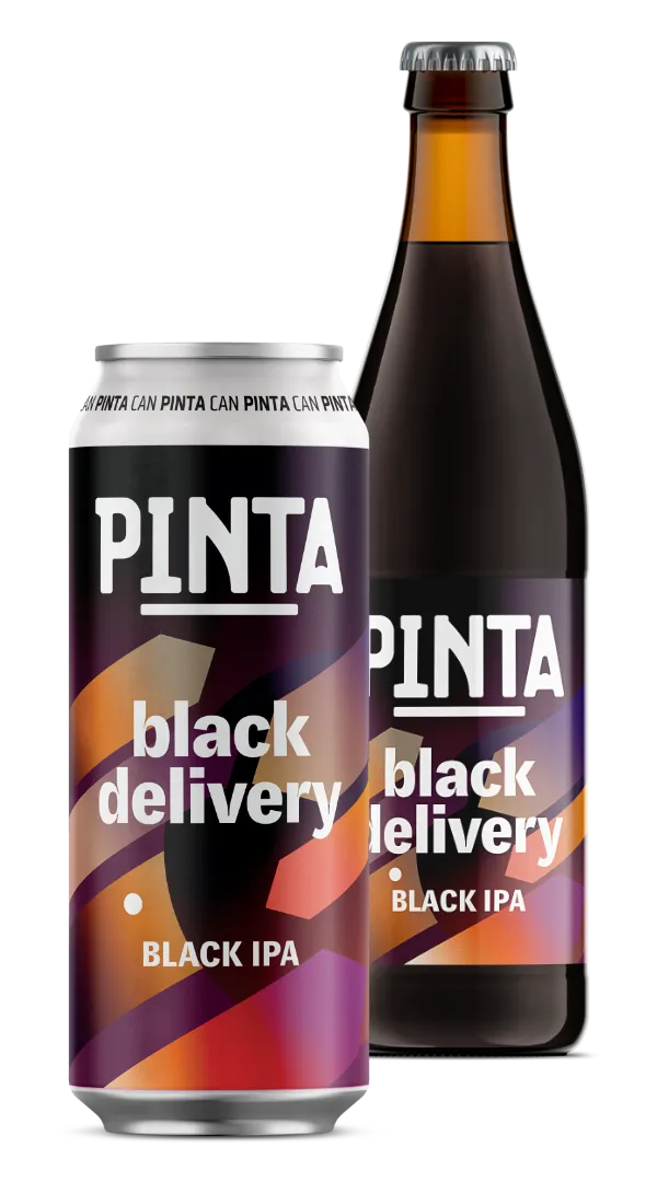 Browar PINTA Black Delivery Black IPA pivo 6,5% hořké tmavé