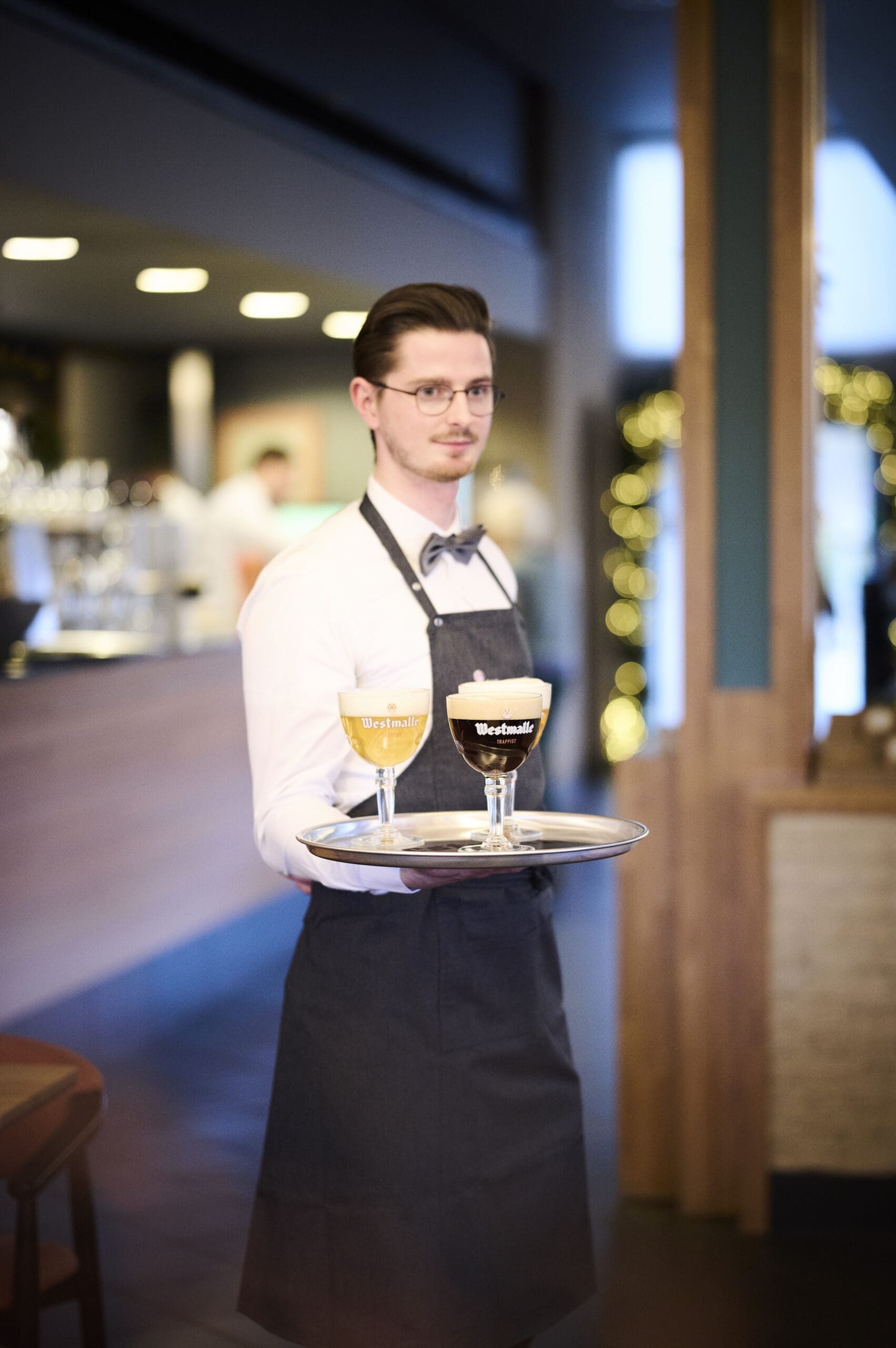 Westmalle zástěra barmanská šedá s kapsami